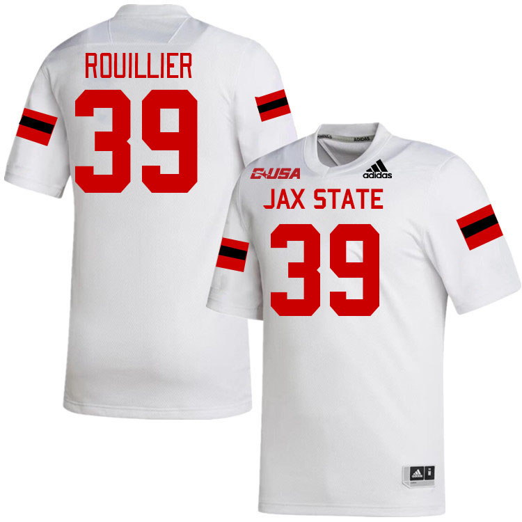 #39 Bryson Rouillier Jacksonville State Gamecocks College Football Jerseys Stitched-White